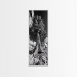 Majestic Tree, Nature Power, Earth Energy, Black White Art, Framed Canvas Print, Modern Rustic Decor, Cabin Wall Art, Tree Lover Gift