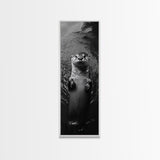 Cute Otter, Wildlife Charm, Animal Portrait, Black White Art, Canvas Print, Kids Room Wall Art, Woodland Nursery, Nature Lover Gift
