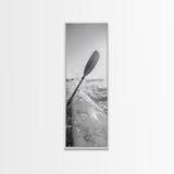 Kayak Adventure, Water Splash, Paddle Motion, Framed Canvas Print, Outdoor Man Cave Art, Action Wall Decor, Nautical Photography, Man Cave