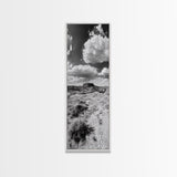 Desert Butte View, Southwest Horizon, Dramatic Sky, Framed Canvas Print, Boho Living Room Art, Western Landscape Photography, Man Cave