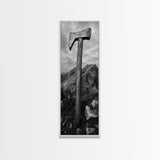 Rustic Axe Decor, Woodsy Cabin Vibes, Nature Photography, Masculine Art, Framed Canvas Print, Man Cave Decor, Garage Wall Art