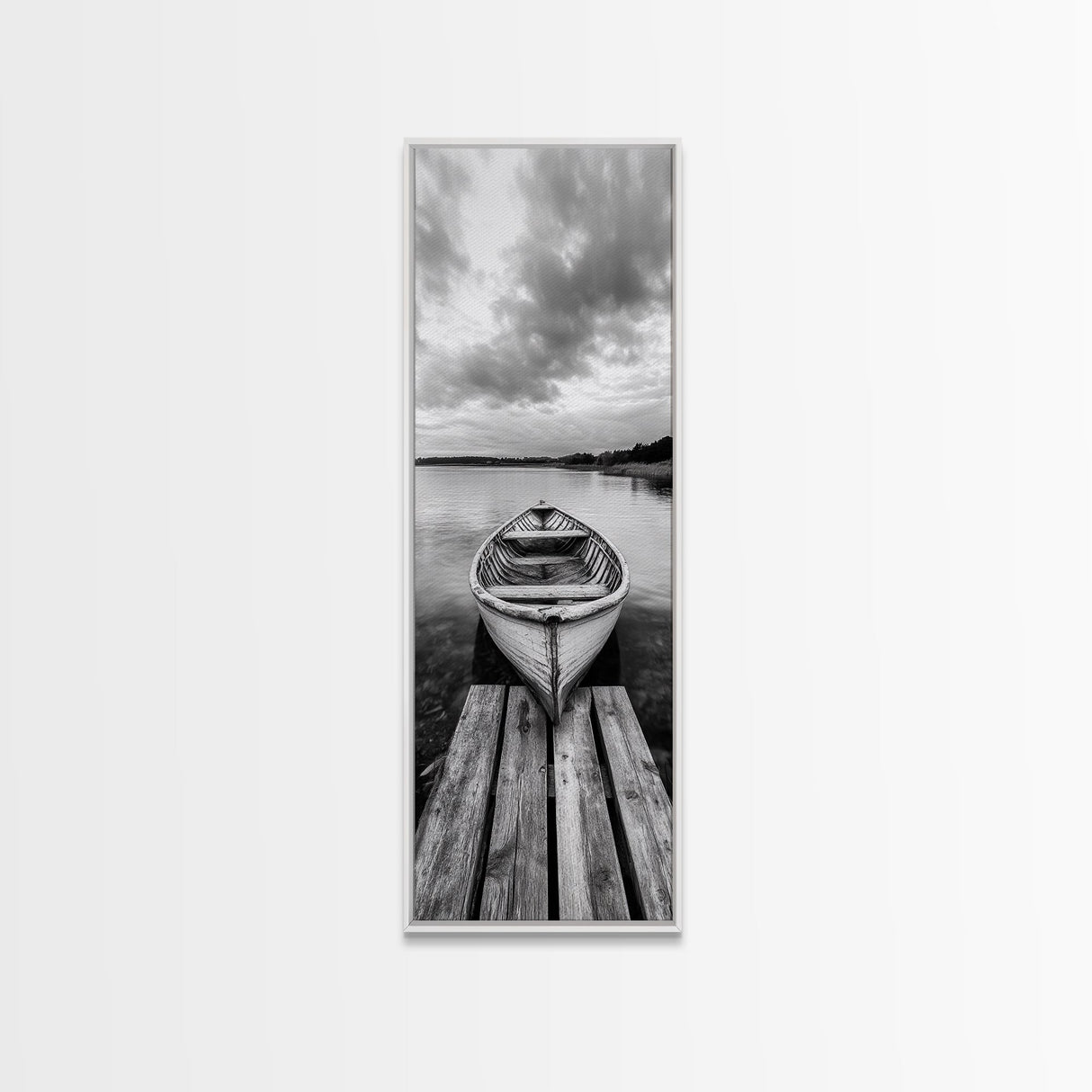 Rowboat Reflection, Still Water, Lake Life, Canvas Print, Rustic Cabin Wall Art, Nature Photography, Bedroom Art, Den Lakehouse Decor
