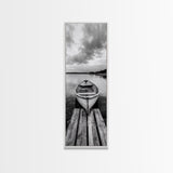 Rowboat Reflection, Still Water, Lake Life, Canvas Print, Rustic Cabin Wall Art, Nature Photography, Bedroom Art, Den Lakehouse Decor