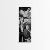 Desert Cactus Closeup, Prickly Pear Focus, Bold Nature Decor, Framed Canvas Print, Southwestern Kitchen Decor, Living Room Art