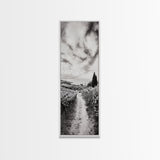 Vineyard Pathway, Scenic Hills, Countryside View, Rustic Charm, Framed Canvas Print, Farmhouse Kitchen Wall Art, Autumn Decor