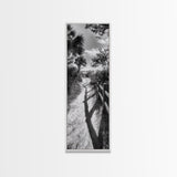 Beach Path, Palm Shadows, Coastal Walkway, Tropical Foliage, Canvas Print, Bathroom or Hallway Wall Art, Coastal Minimalist, Cozy Lodge Decor
