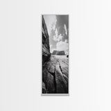 Ocean Cliffs, Moody Coast, Nature Wall Art, Canvas Print, Modern Coastal Decor, Minimalist Seascape, Bathroom or Bedroom Artwork