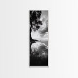 Reflections, Tranquil Shore, Tree Silhouette, Canvas Print, Zen Minimalist Decor, Beach Meditation Space or Spa Wall Art, Minimalist Decor