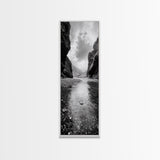 Mountain Valley, Serene Stream, Canyon Light, Framed Canvas Print, Peaceful Nature Scene, Bedroom or Study Minimalist Wall Decor