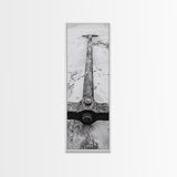Rusted Anchor, Beach Texture, Metal Detail, Framed Canvas Print, Industrial Coastal Wall Art, Nautical Bathroom Print, Office Decor