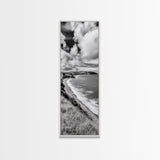 Seaside Cliffs, Rolling Hills, Dramatic Clouds, Framed Canvas Print, Country Landscape Art, Living Room Wall Art, Modern Rustic Decor