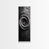 Nautical Rope Closeup, Industrial Texture, Abstract Rustic, Framed Canvas Print, Office Wall Art, Monochrome Art, Modern Nautical Decor