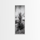 Desert Tree, Nature Minimalism, Solitary Landscape, Framed Canvas Print, Living Room Wall Art, Earth Tone Art, Tranquil Modern Decor