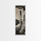 Desert Cactus Art, Surreal Nature Print, Moody Landscape Wall Art, Living Room Decor, Framed Canvas Print, Boho Western Aesthetic