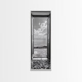Open Door View, Sea Horizon Art, Dreamy Ocean Photography, Modern Entryway Decor, Framed Canvas Print, Minimalist Style Seascape