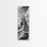 Sandcastle Fantasy, Beach Dream Print, Whimsical Coastal Decor, Kids Room or Nursery Art, Framed Canvas Print, Fairytale Vibe