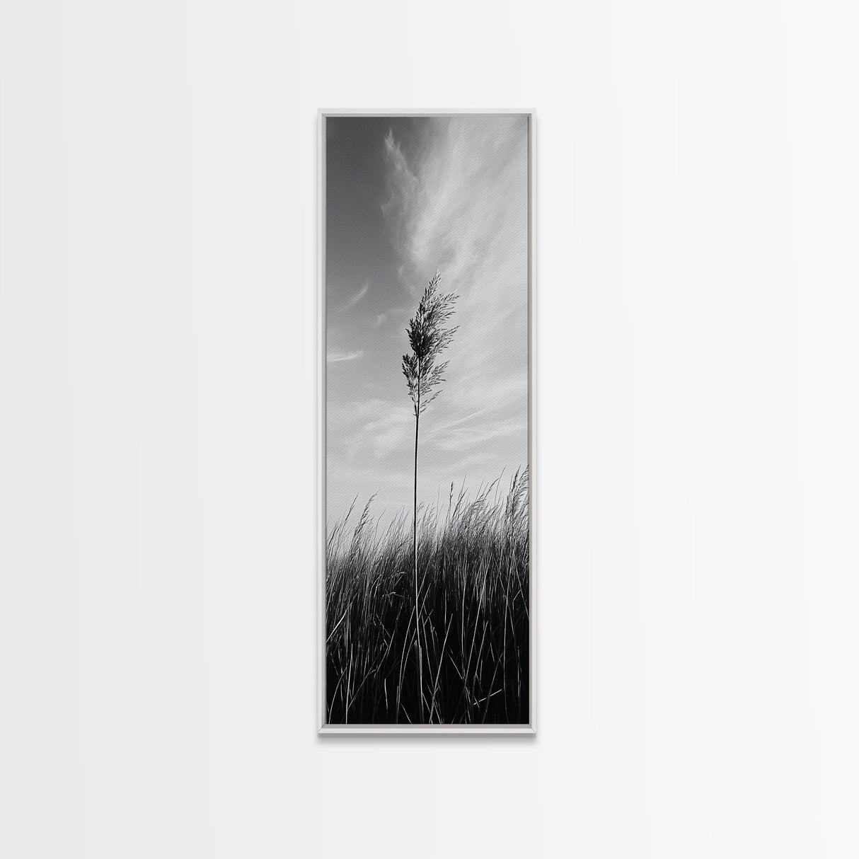 Solitary Grass Print, Minimalist Field Art, Tall Grass Photography, Rustic Bedroom Wall Decor, Framed Canvas Print, Fall Nature Vibe
