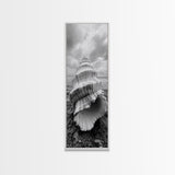 Shell Closeup, Ocean Texture, Natural Spiral, Minimalist Shell, Seashell Photography Framed Canvas Print, Coastal Kitchen Wall Art