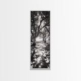 Tree Shadows, Woodland Light, Forest Stroll, Peaceful Canopy, Dappled Light Canvas Print, Cozy Living Room Wall Art, Autumn Decor