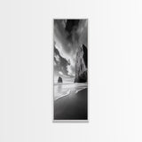 Monolith Beach View, Dramatic Cliffs, Ocean Vibe, Nature Photography, Framed Canvas Print, Modern Boho Art, Bedroom Wall Art