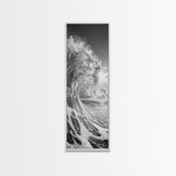 Ocean Wave, Splash Art, Dramatic Sea, Framed Canvas Print, Surfer Gift, Beach House Decor, Dynamic Water Scene, Nature Photography