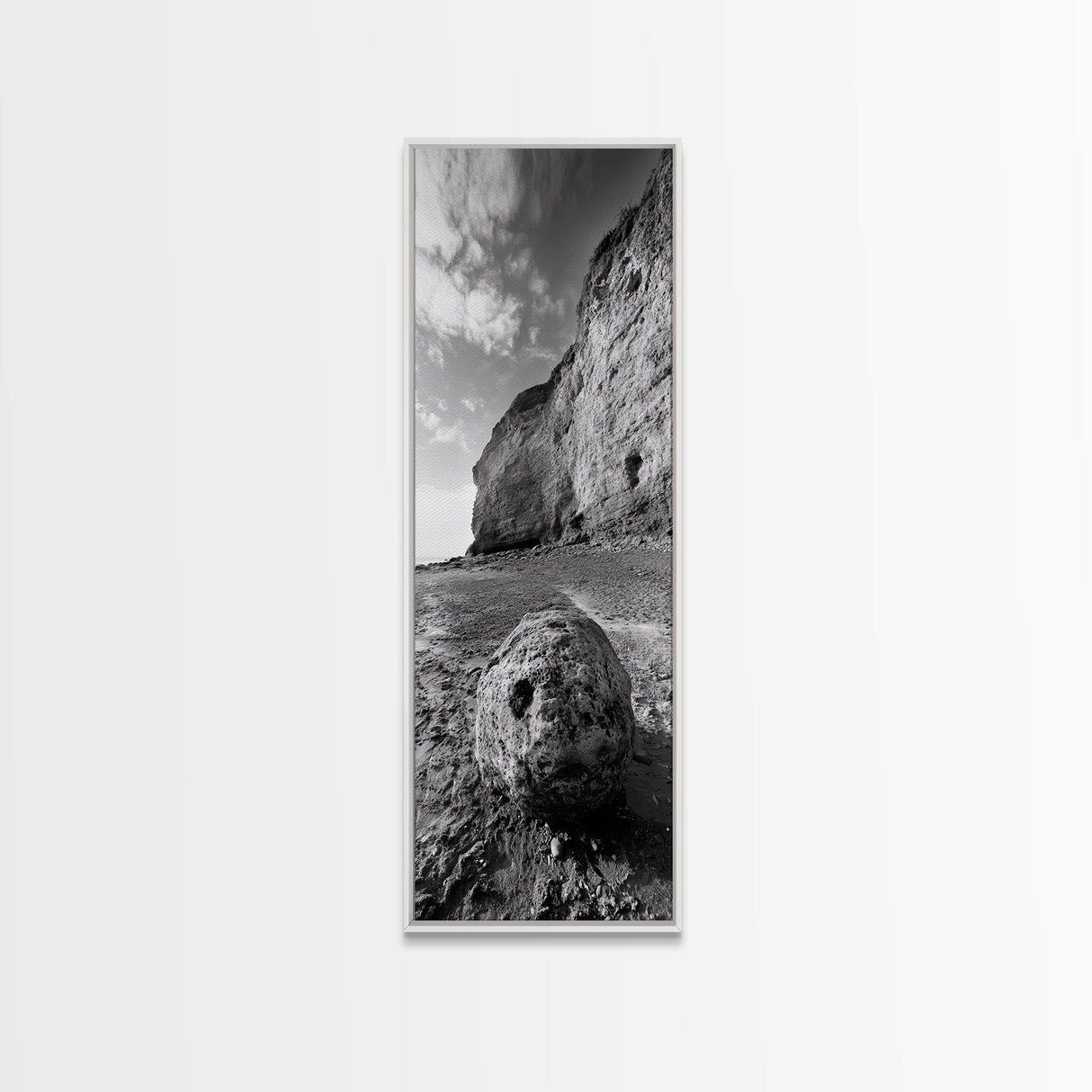 Seaside Cliffs, Coastal Rock, Rugged Beauty, Framed Canvas Print, Nature Wall Art, Rustic Beach Decor, Boho Vibe, Earthy Textures