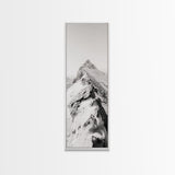 Alpine Peak, Snow Summit, Rugged Path, Canvas Print, Adventure Wall Decor, Minimalist Nature Art, Winter Landscape Photography