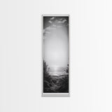 Horizon Glow, Ocean Sunset, Seaside Path, Tranquil Evening Framed Canvas Print, Nature Inspired Bedroom Wall Art, Zen Minimalist Decor