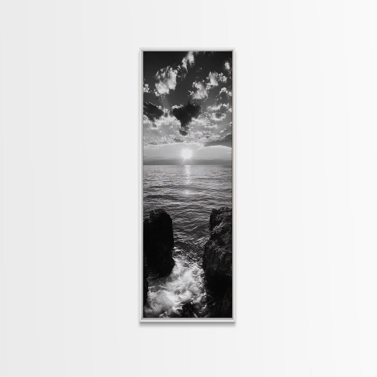 Sunset Ocean, Dramatic Sky, Serene Coastline, Nature Scene, Canvas Print, Minimalist Art, Bedroom Wall Art, Coastal Gallery Decor