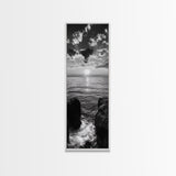 Sunset Ocean, Dramatic Sky, Serene Coastline, Nature Scene, Canvas Print, Minimalist Art, Bedroom Wall Art, Coastal Gallery Decor
