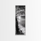 Cliff Edge, Ocean Breeze, Golden Hour, Scenic Overlook, Framed Canvas Print, Landscape Photography, Hallway Wall Art, Boho Style
