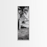 Tropical Beach, Surfboard Scene, Coastal Palms, Island Vibes, Canvas Print, Beach House Art, Summer Wall Decor, Boho Style