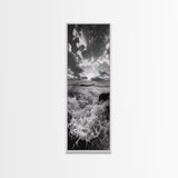 Ocean Splash, Dramatic Sunset, Crashing Waves, Sky Contrast, Canvas Print, Nautical Art, Coastal Bathroom Decor, Bold Seascape