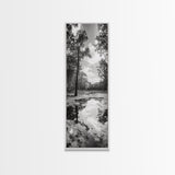 Reflective Forest, Nature Calm, Monochrome Trees, Peaceful Swamp, Framed Canvas Print, Rustic Cabin Decor, Moody Wall Art, Entryway Print
