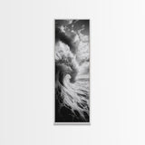 Ocean Wave, Curling Sea, Surfer's Dream, Powerful Water, Framed Canvas Print, Coastal Wall Art, Beach House Decor, Bold Seascape