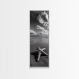 Starfish Beach, Shoreline Calm, Ocean Minimalism, Canvas Print, Coastal Living Room Wall Art, Nautical Bathroom Decor, Beach House Style