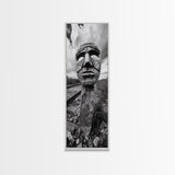 Tribal Mask, Railway Art, Abstract Face, Canvas Print, Surreal Wall Art, Eclectic Living Room Decor, Boho Urban Art, Monochrome Photography
