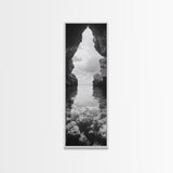 Ocean Cave View, Coastal Nature Art, Seaside Wall Decor, Minimalist Seascape Print, Bathroom Wall Art, Framed Canvas Print