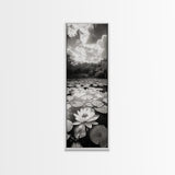 Water Lily Pond, Serene Botanical Art, Peaceful Garden Wall Decor, Zen Nature Print, Spa or Bedroom Accent, Framed Canvas Print