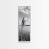 Lakeside Grasses, Windy Waterscape Print, Minimal Nature Art, Calm Landscape Decor, Bathroom or Office Wall Art, Canvas Print