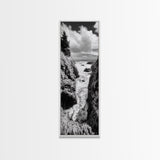 Coastal Cliff Waves, Rugged Seaside Art, Ocean Rock Photography, Bold Nature Wall Decor, Modern Bathroom Accent, Canvas Print