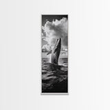 Breaching Whale Art, Ocean Wildlife Print, Marine Life Photography, Dramatic Sea Scene, Coastal Living Room Decor, Canvas Print
