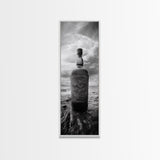 Weathered Bottle Beach, Abandoned Object Art, Coastal Still Life Print, Rustic Nautical Wall Decor, Studio or Bar Area, Canvas Print