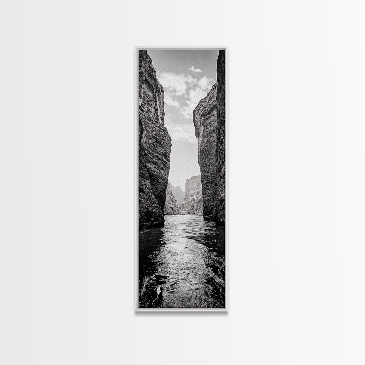 Canyon River, Desert Passage, Rugged Cliffs, Adventure Scene, Framed Canvas Print, Western Wall Art, Office Art, Den Nature Decor
