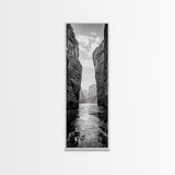Canyon River, Desert Passage, Rugged Cliffs, Adventure Scene, Framed Canvas Print, Western Wall Art, Office Art, Den Nature Decor