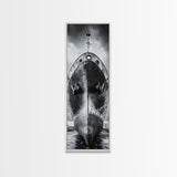 Industrial Ship, Black and White Boat, Urban Seascape, Moody Harbor, Canvas Print, Nautical Wall Art, Man Cave Art, Office Decor