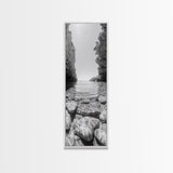 Crystal Cove, Reflections Water, Seaside Stones, Canvas Print, Tranquil Coastal Wall Art, Beach Bathroom Decor, Minimalist Style