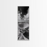 Sea Sponge, Coastal Rock, Ocean View, Canvas Print, Minimalist Nature Photography, Bathroom Wall Art, Black and White Ocean Decor