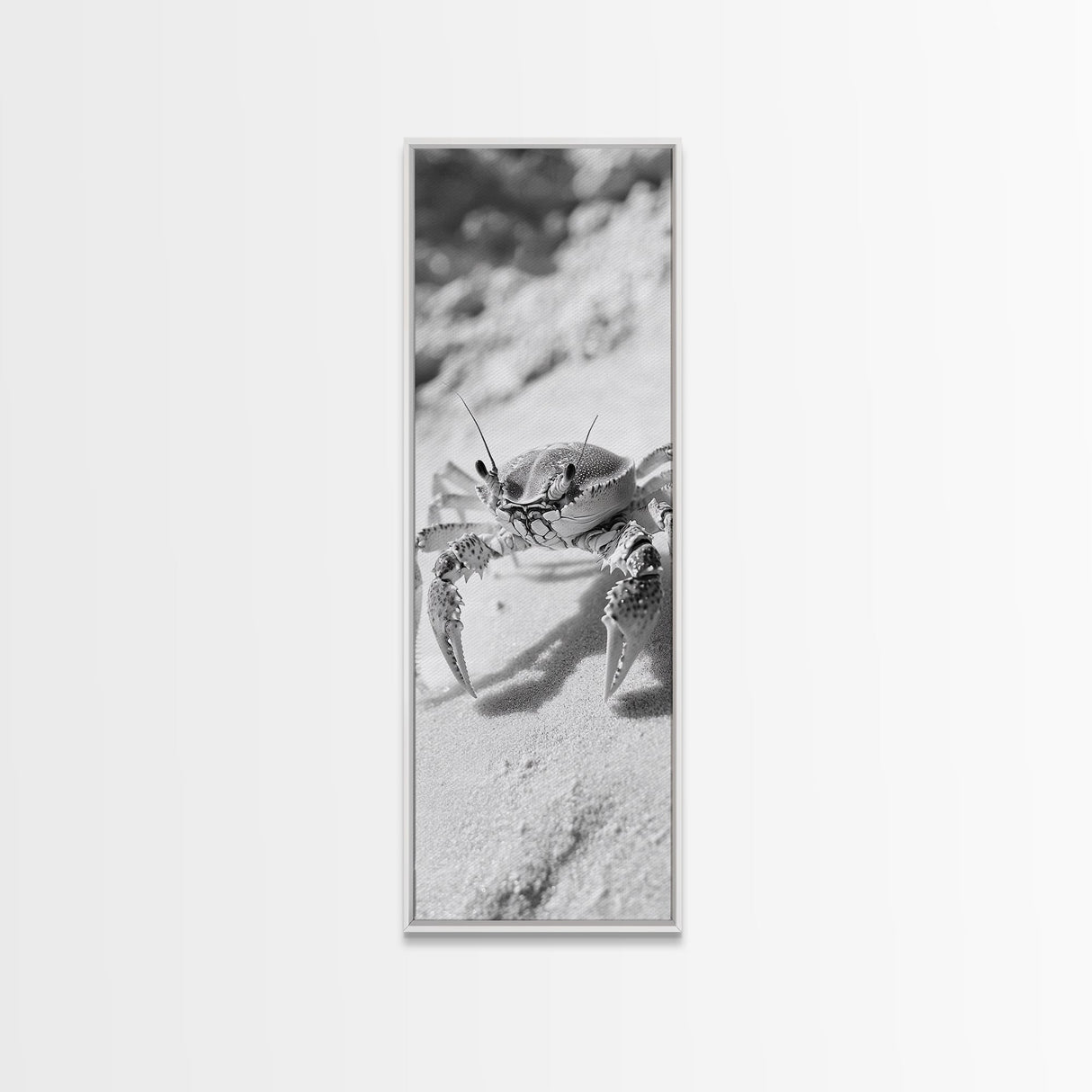 Sand Crab, Coastal Vibes, Beach Creature, Desert Aesthetic, Monochrome Wall Art, Canvas Print, Boho Bathroom Decor, Ocean Life Artwork