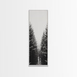 Snowy Forest, Pine Trees, Winter Woods, Minimal Art, Nordic Aesthetic, Canvas Print, Christmas Decor, Cozy Living Room Wall Art